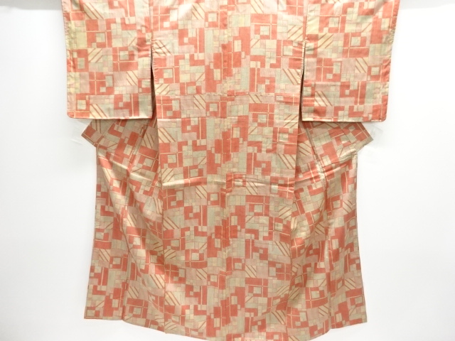 JAPANESE KIMONO / OMESHI / NISHIJIN-ORI / WOVEN GEOMETRIC